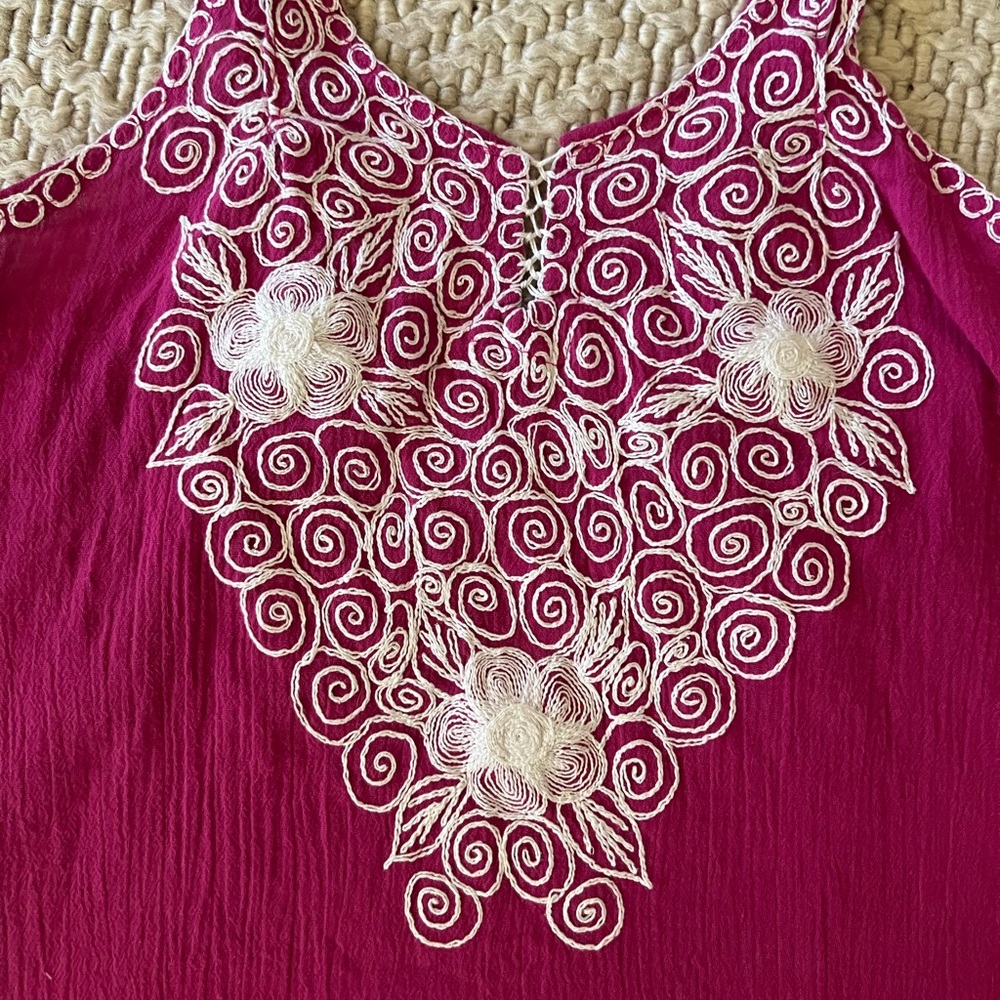 Boho Embroidered Tank Top Cami - Picture 2 of 7